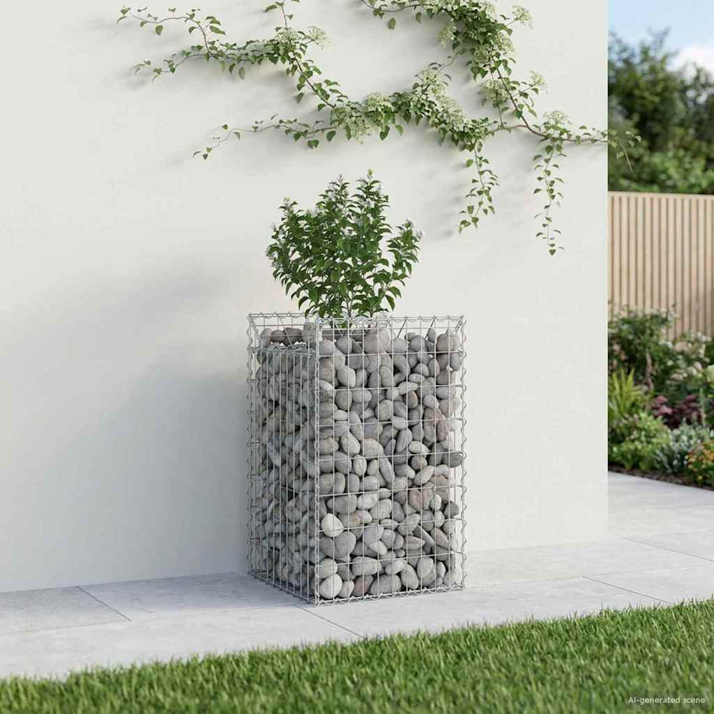 vidaXL Ανασηκωμένο κρεβάτι gabion Ασημί 50 x 50 x 80 cm
