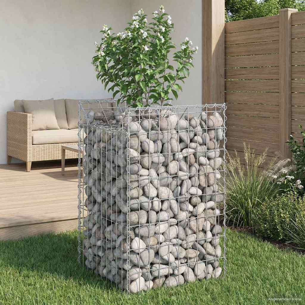 vidaXL Ανασηκωμένο κρεβάτι gabion Ασημί 50 x 50 x 80 cm