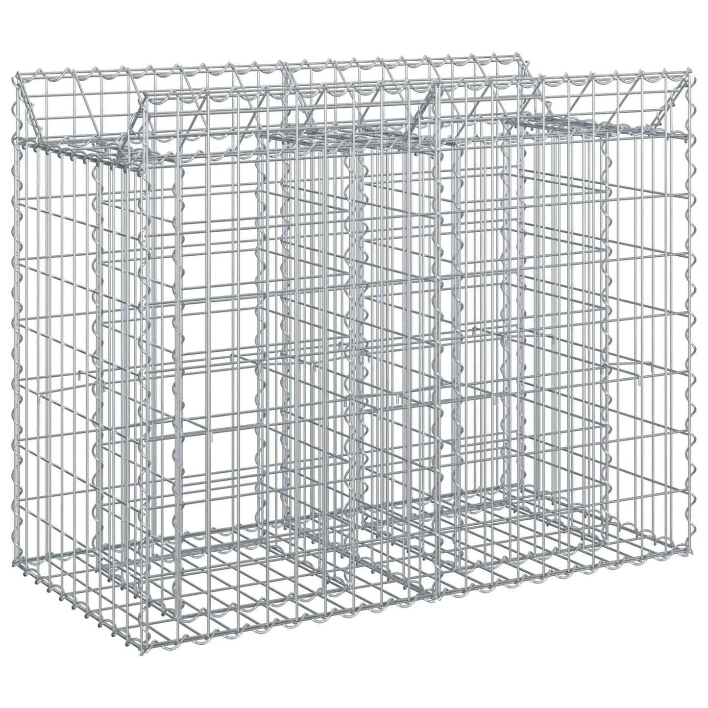 vidaXL Ανασηκωμένο κρεβάτι gabion Ασημί 100 x 50 x 80 εκ