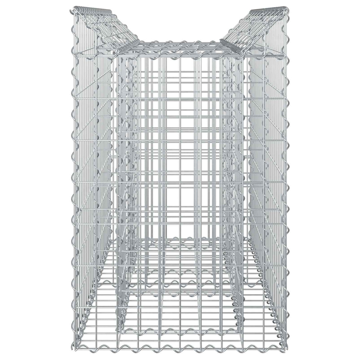 vidaXL Ανασηκωμένο κρεβάτι gabion Ασημί 100 x 50 x 80 εκ