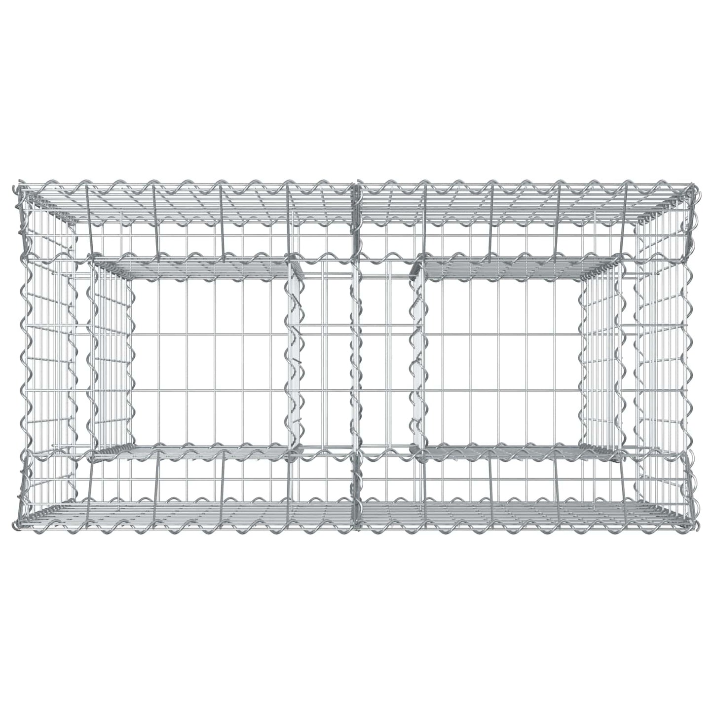 vidaXL Ανασηκωμένο κρεβάτι gabion Ασημί 100 x 50 x 80 εκ