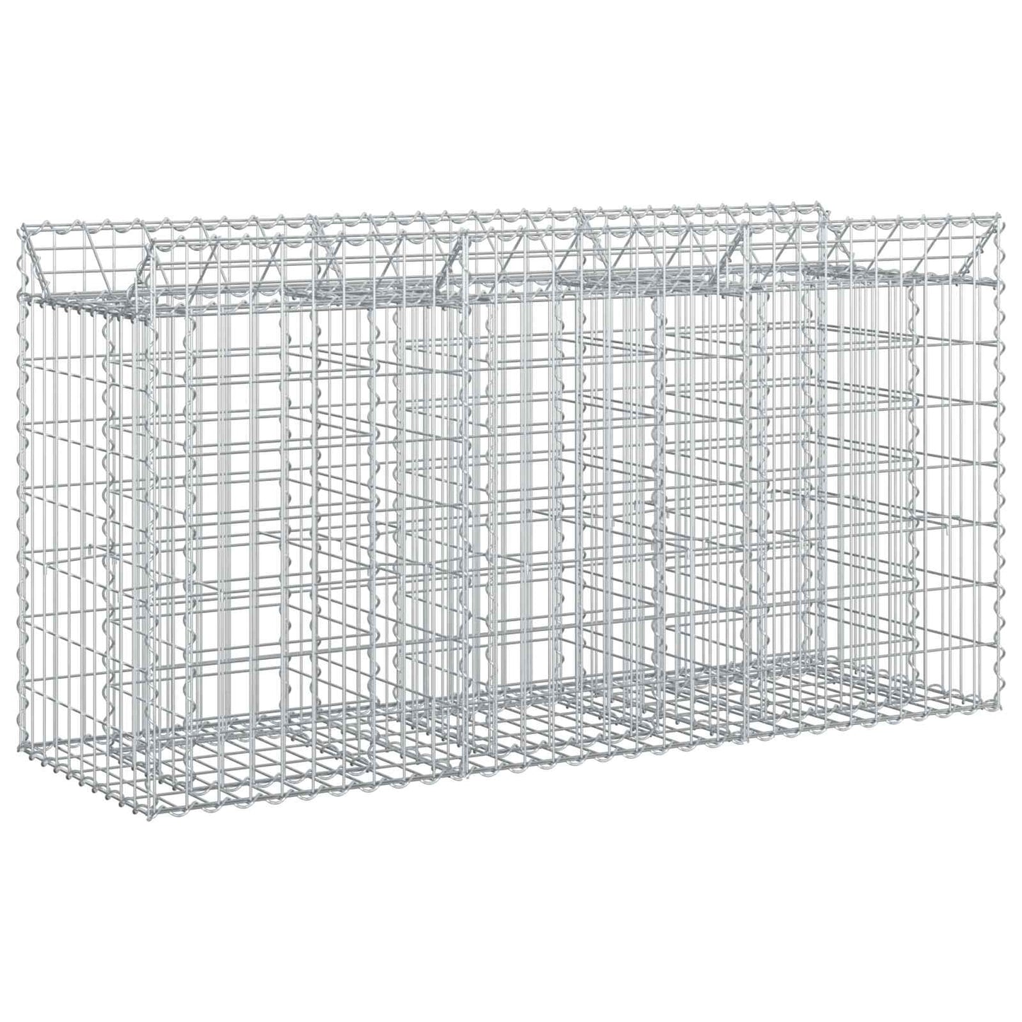 vidaXL Ανασηκωμένο κρεβάτι gabion Ασημί 150 x 50 x 80 εκ