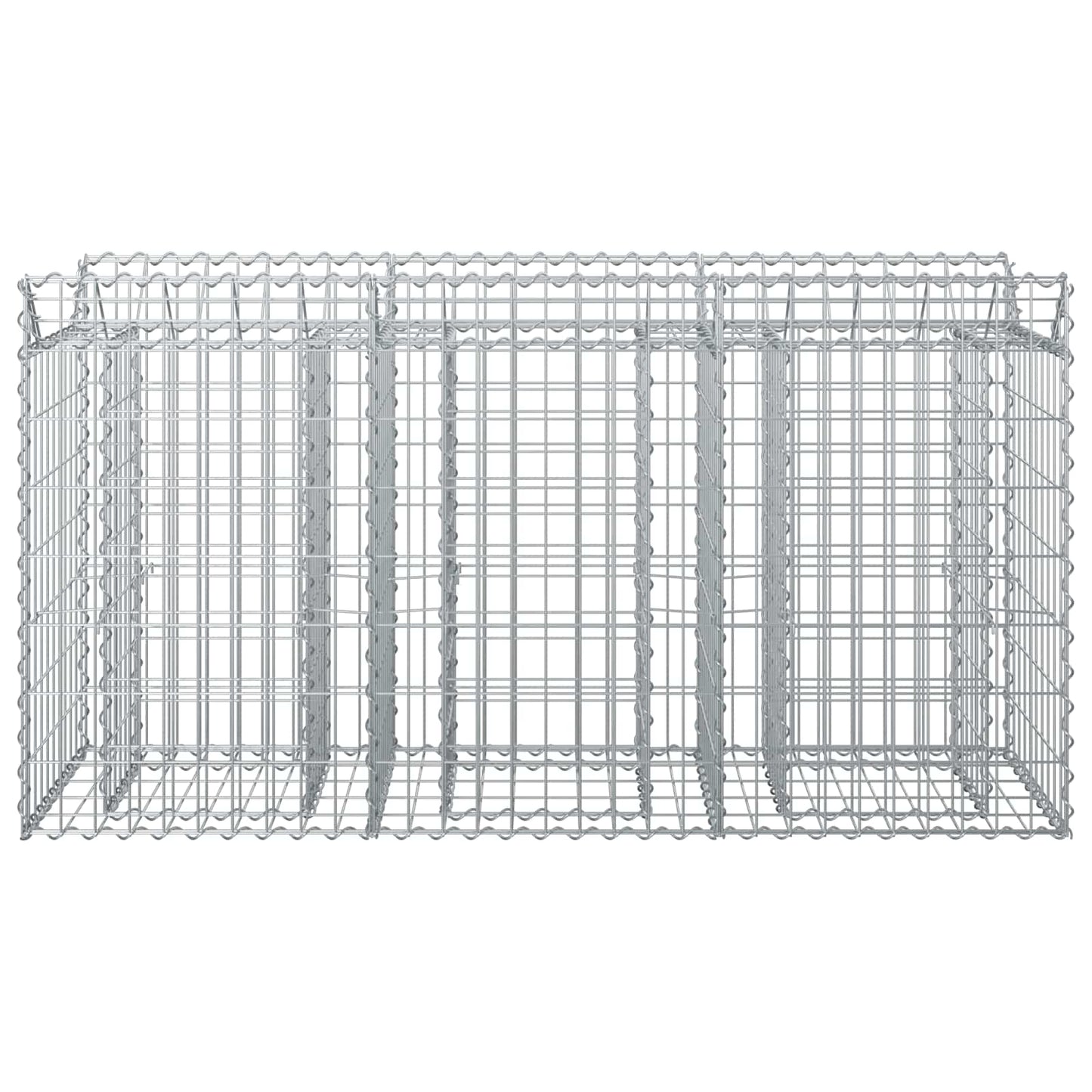 vidaXL Ανασηκωμένο κρεβάτι gabion Ασημί 150 x 50 x 80 εκ