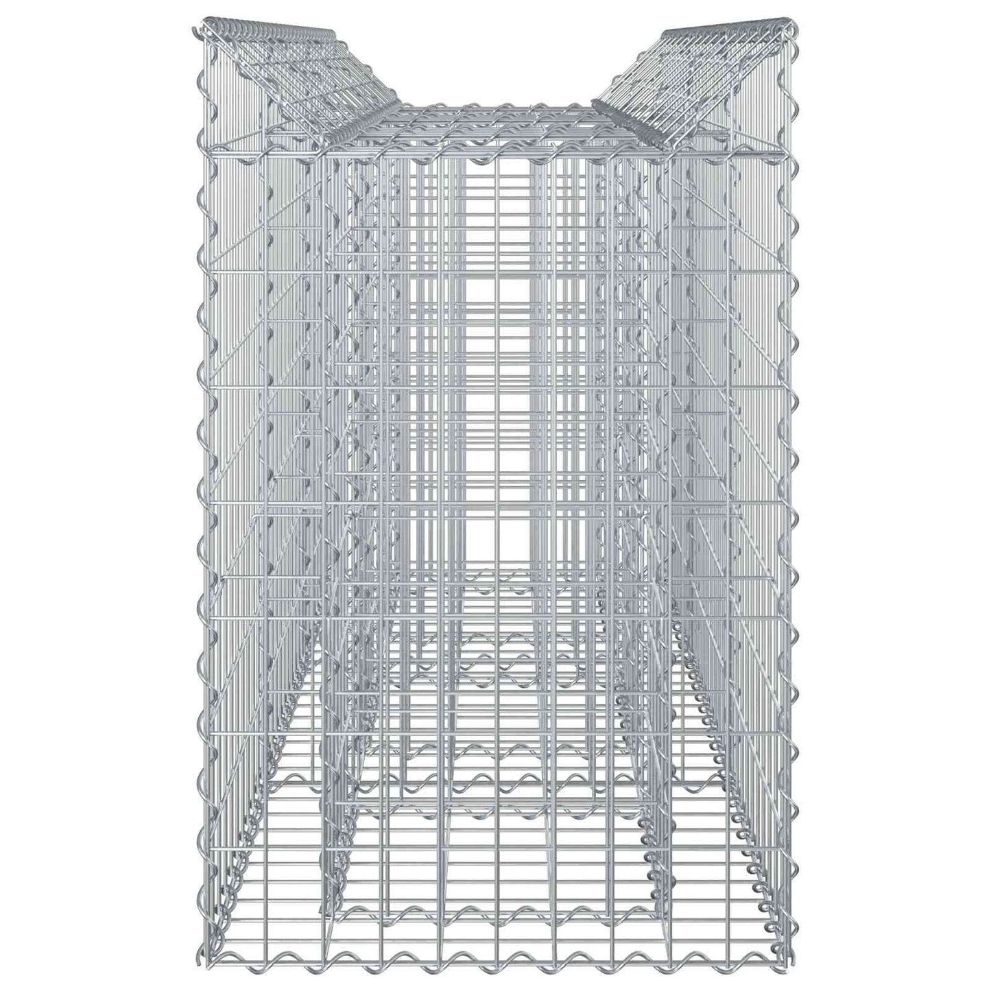 vidaXL Ανασηκωμένο κρεβάτι gabion Ασημί 150 x 50 x 80 εκ