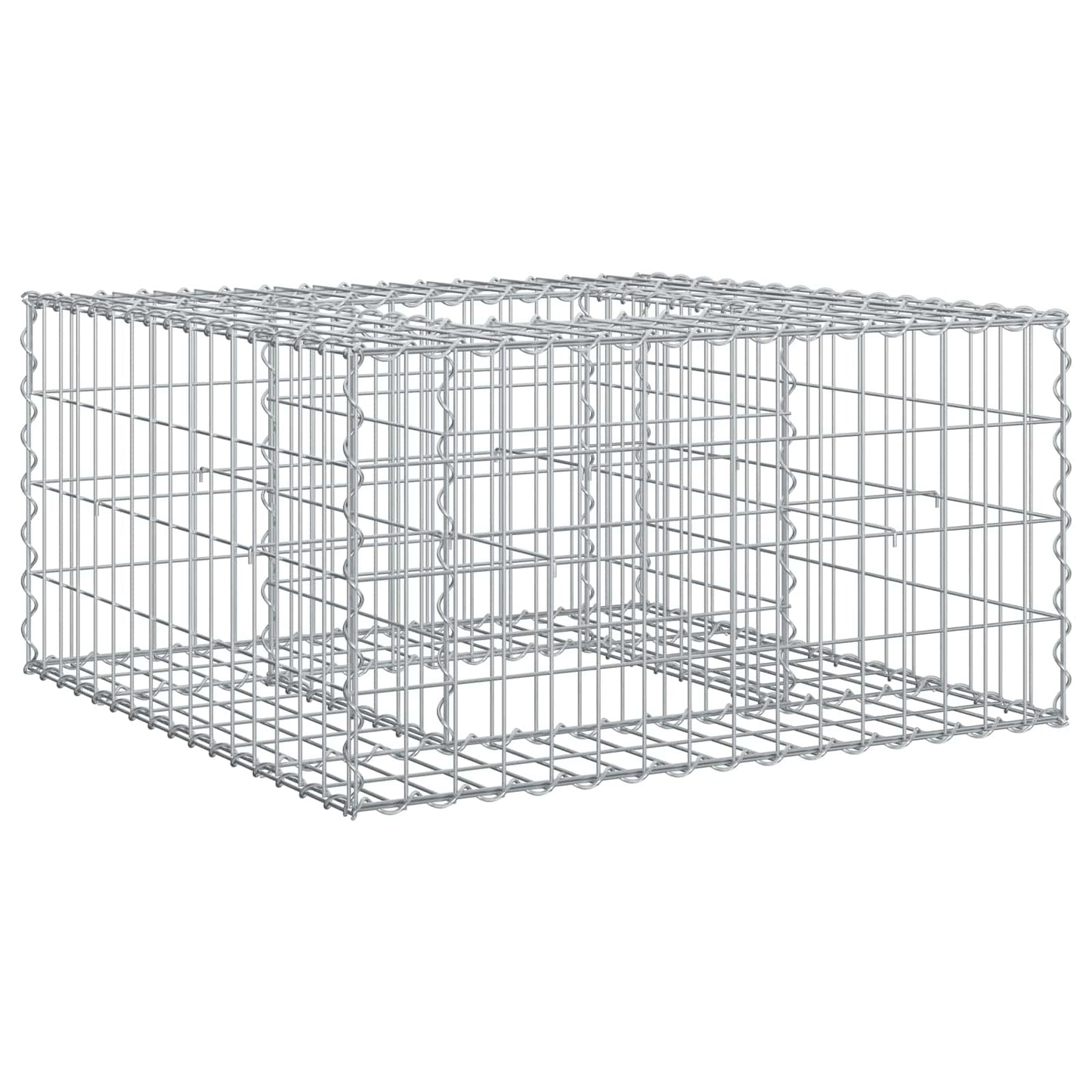 vidaXL Ανασηκωμένο κρεβάτι gabion 80 x 80 x 40 cm Ασημί