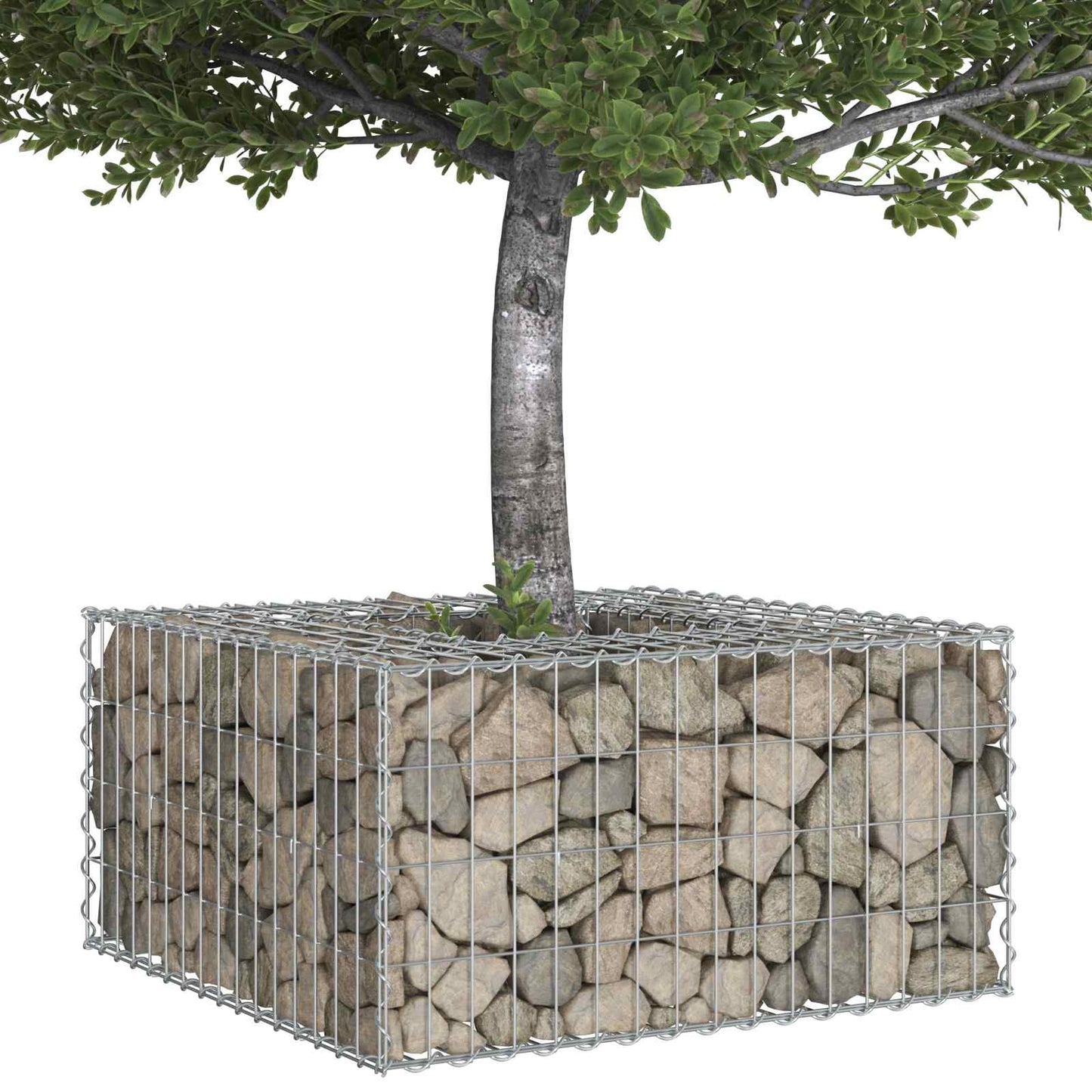vidaXL Ανασηκωμένο κρεβάτι gabion 80 x 80 x 40 cm Ασημί