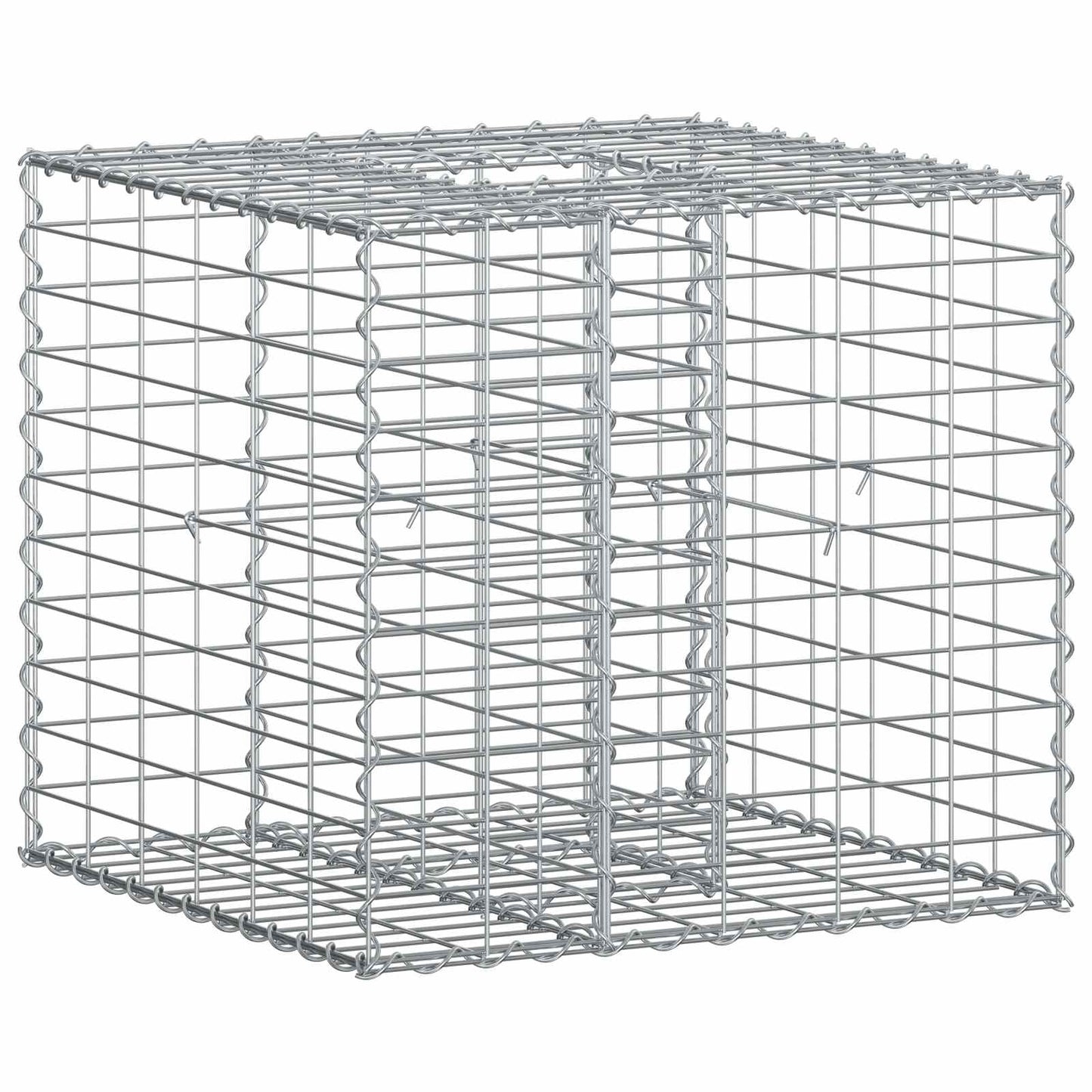 vidaXL Ανασηκωμένο κρεβάτι gabion Ασημί 60 x 60 x 55 εκ