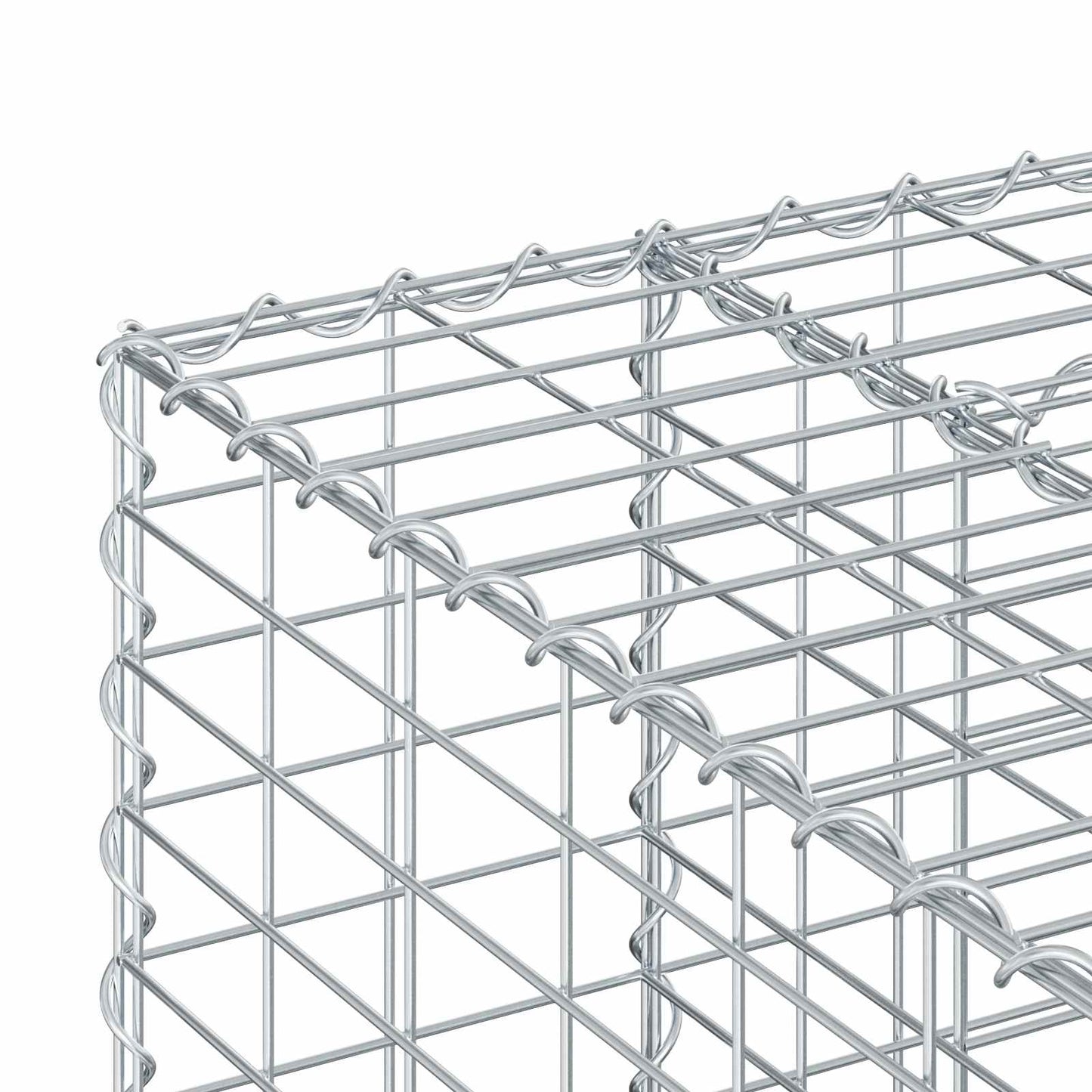 vidaXL Ανασηκωμένο κρεβάτι gabion Ασημί 100 x 60 x 55 εκ