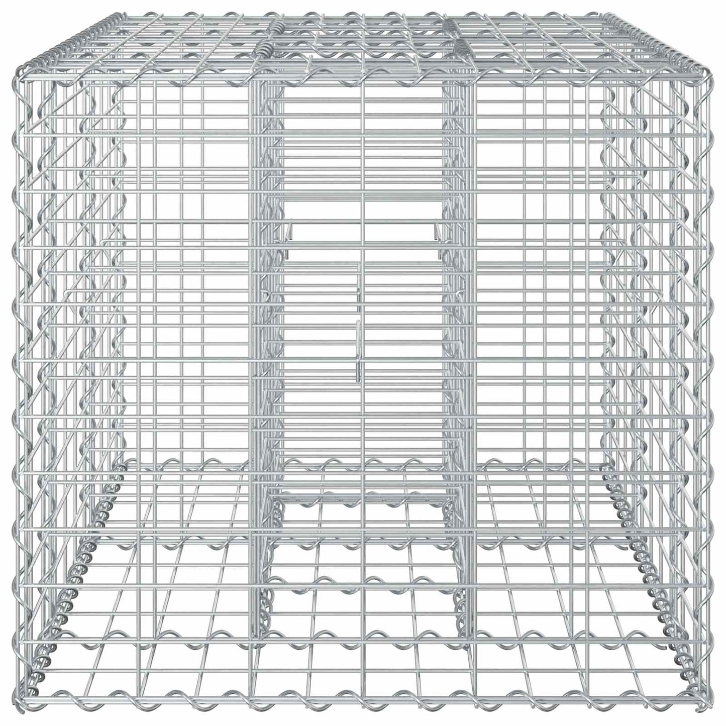 vidaXL Ανασηκωμένο κρεβάτι gabion Ασημί 100 x 60 x 55 εκ