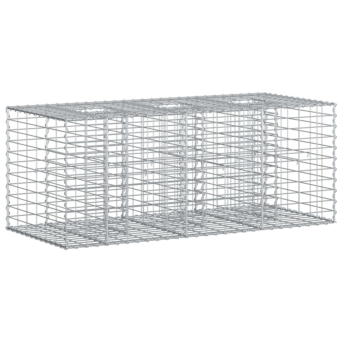 vidaXL Ανασηκωμένο κρεβάτι gabion Ασημί 140 x 60 x 55 εκ