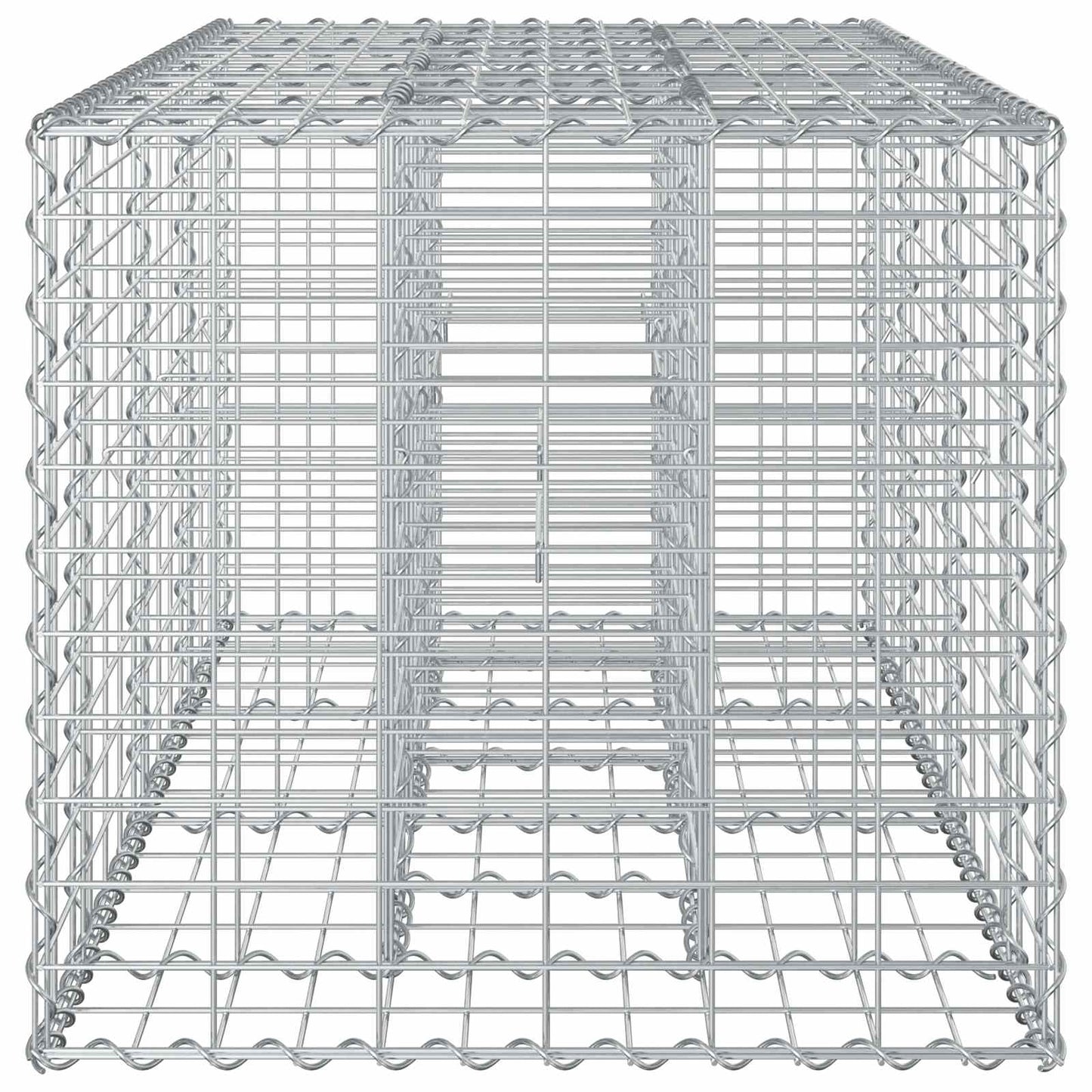 vidaXL Ανασηκωμένο κρεβάτι gabion Ασημί 140 x 60 x 55 εκ