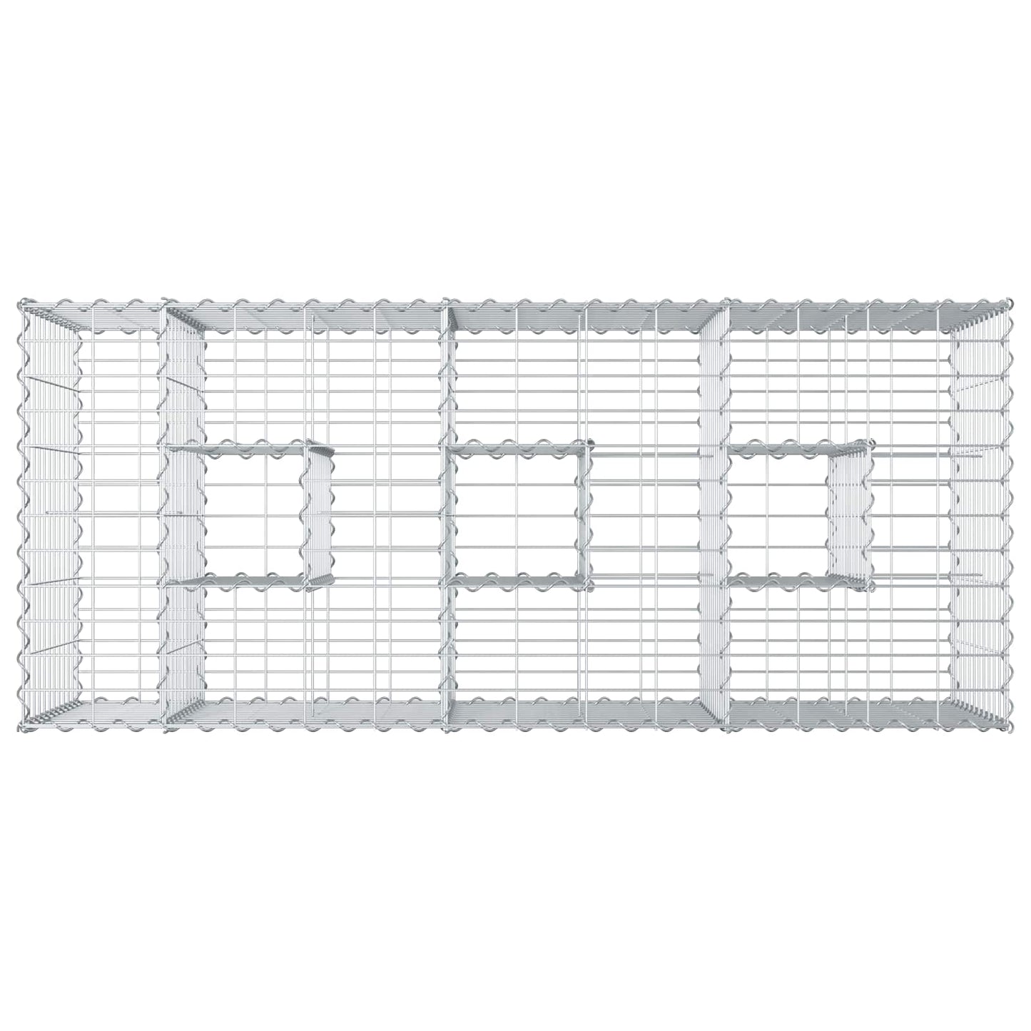 vidaXL Ανασηκωμένο κρεβάτι gabion Ασημί 140 x 60 x 55 εκ