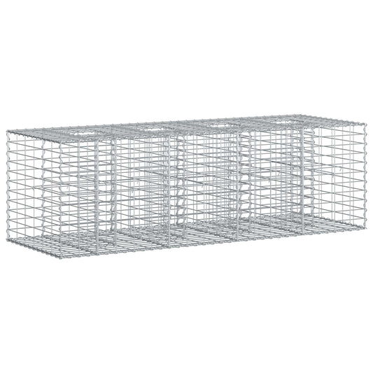 vidaXL Ανασηκωμένο κρεβάτι gabion Ασημί 180 x 60 x 55 εκ