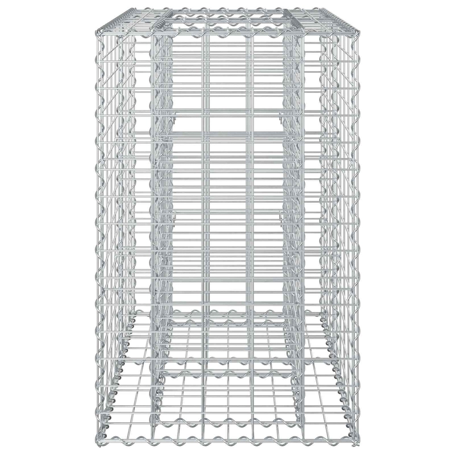 vidaXL Ανασηκωμένο κρεβάτι gabion Ασημί 90 x 50 x 80 εκ