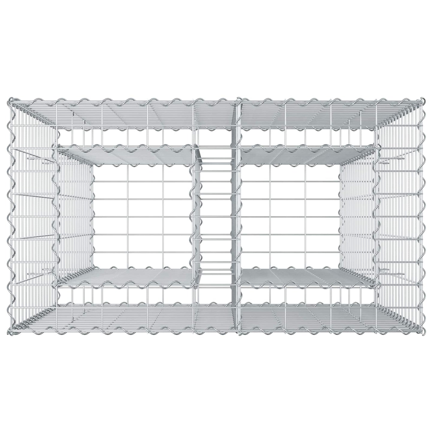 vidaXL Ανασηκωμένο κρεβάτι gabion Ασημί 90 x 50 x 80 εκ