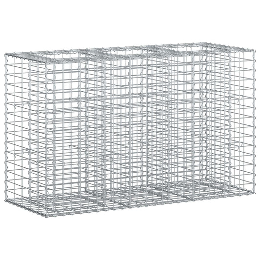 vidaXL Ανασηκωμένο κρεβάτι gabion Ασημί 130 x 50 x 80 cm