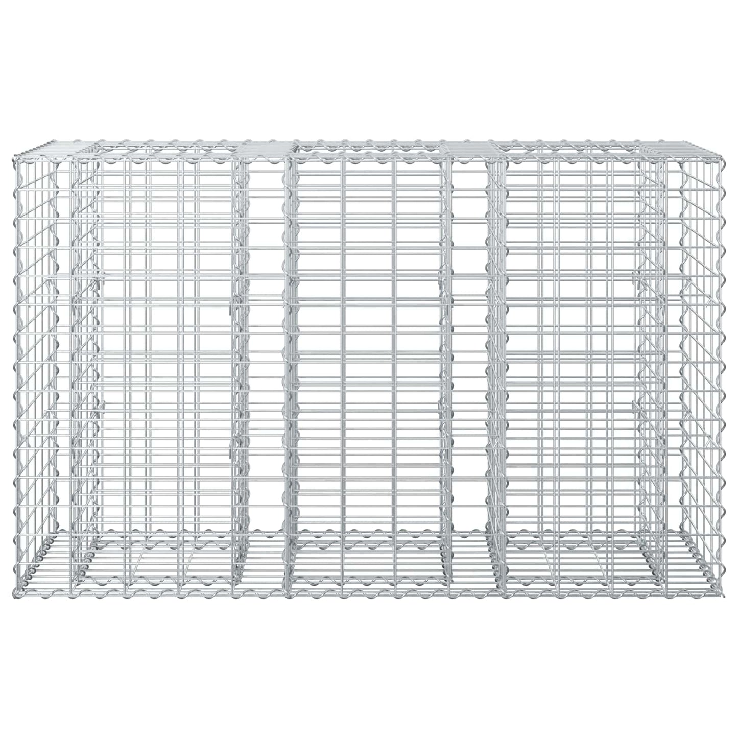 vidaXL Ανασηκωμένο κρεβάτι gabion Ασημί 130 x 50 x 80 cm