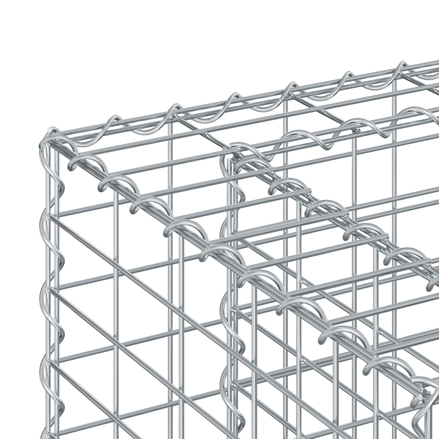 vidaXL Ανασηκωμένο κρεβάτι gabion Ασημί 170 x 50 x 80 εκ