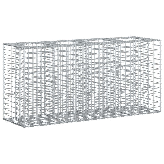 vidaXL Ανασηκωμένο κρεβάτι gabion Ασημί 170 x 50 x 80 εκ