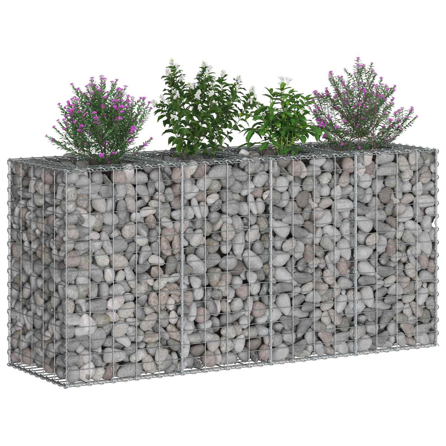 vidaXL Ανασηκωμένο κρεβάτι gabion Ασημί 170 x 50 x 80 εκ