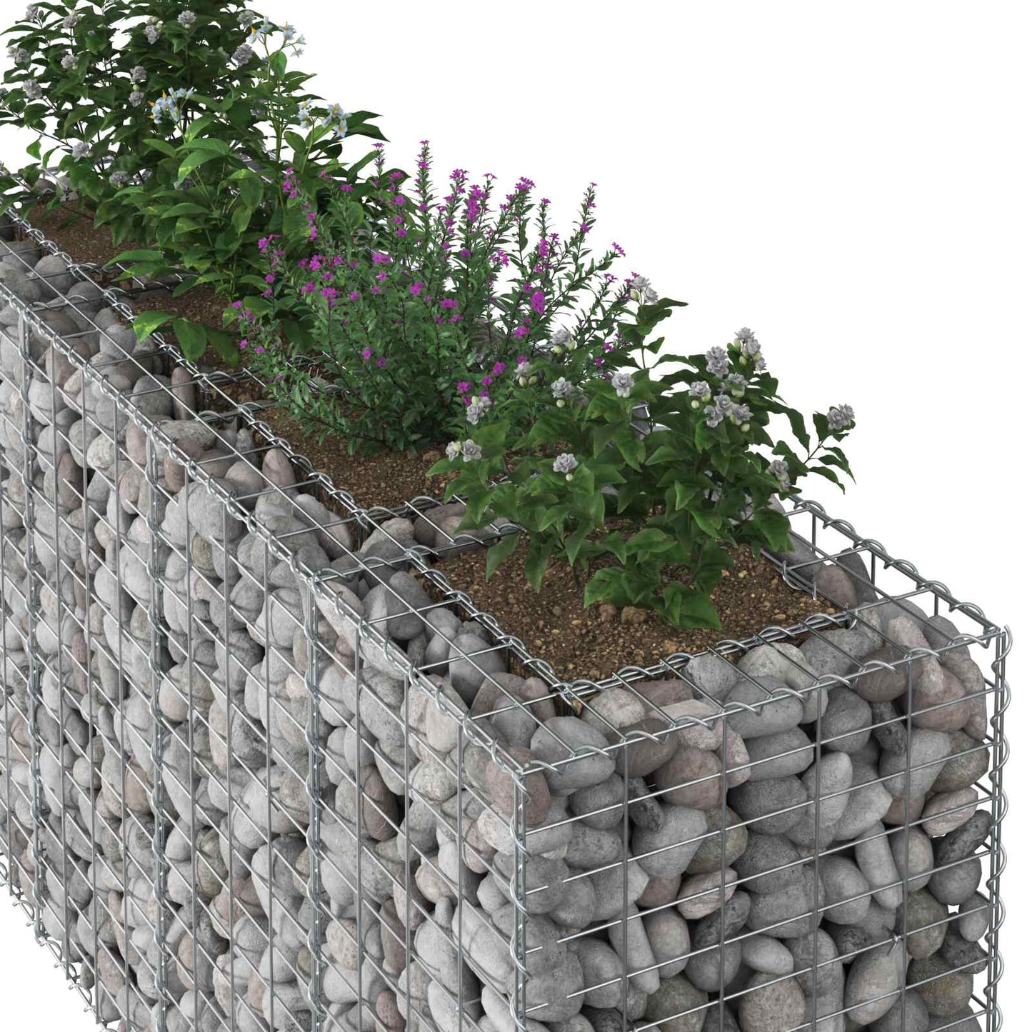 vidaXL Ανασηκωμένο κρεβάτι gabion Ασημί 170 x 50 x 80 εκ