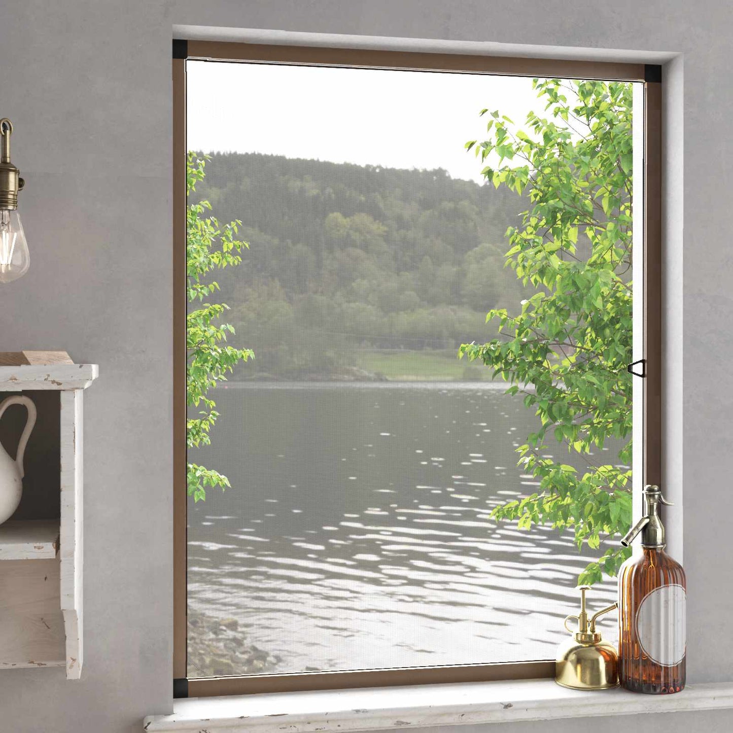 vidaXL Σκηνίδα Εντόμων Για Παράθυρα Καφέ 120 x 140 cm