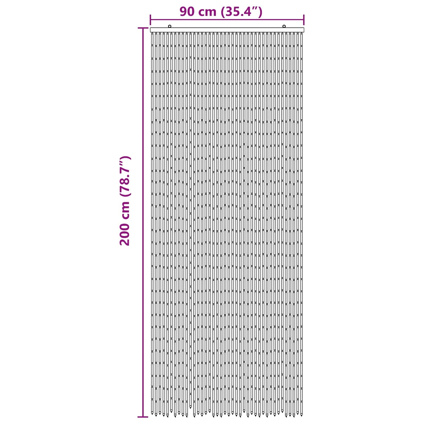 vidaXL Κουρτίνα Πόρτας για Έντομα πολύχρωμο 90 x 200 cm Μπαμπού