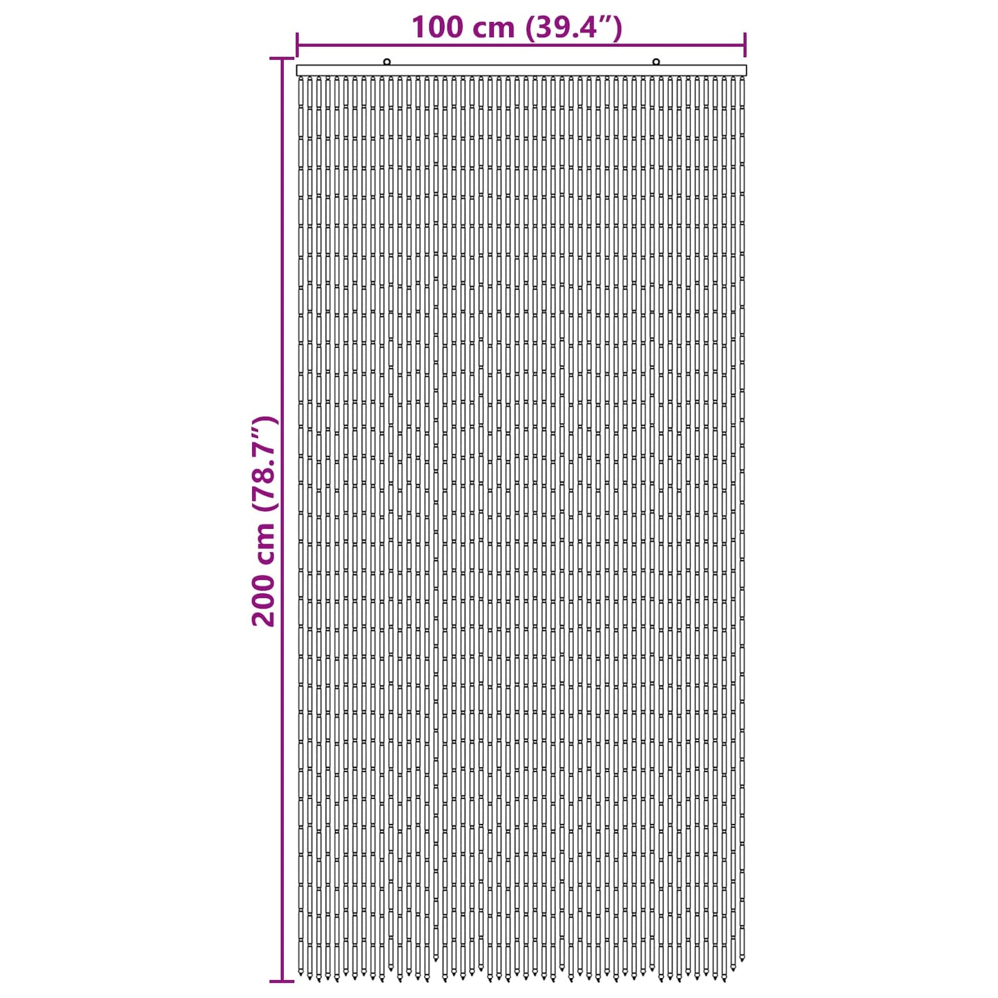 vidaXL Κουρτίνα Πόρτας για Έντομα πολύχρωμο 100 x 200 cm Μπαμπού