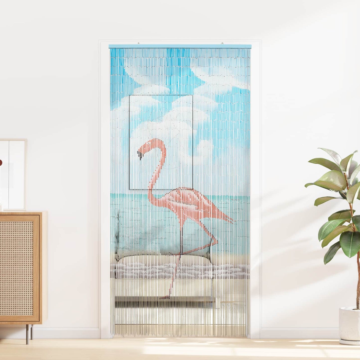 vidaXL Κουρτίνα Πόρτας για Έντομα πολύχρωμο 200 x 100 cm Μπαμπού