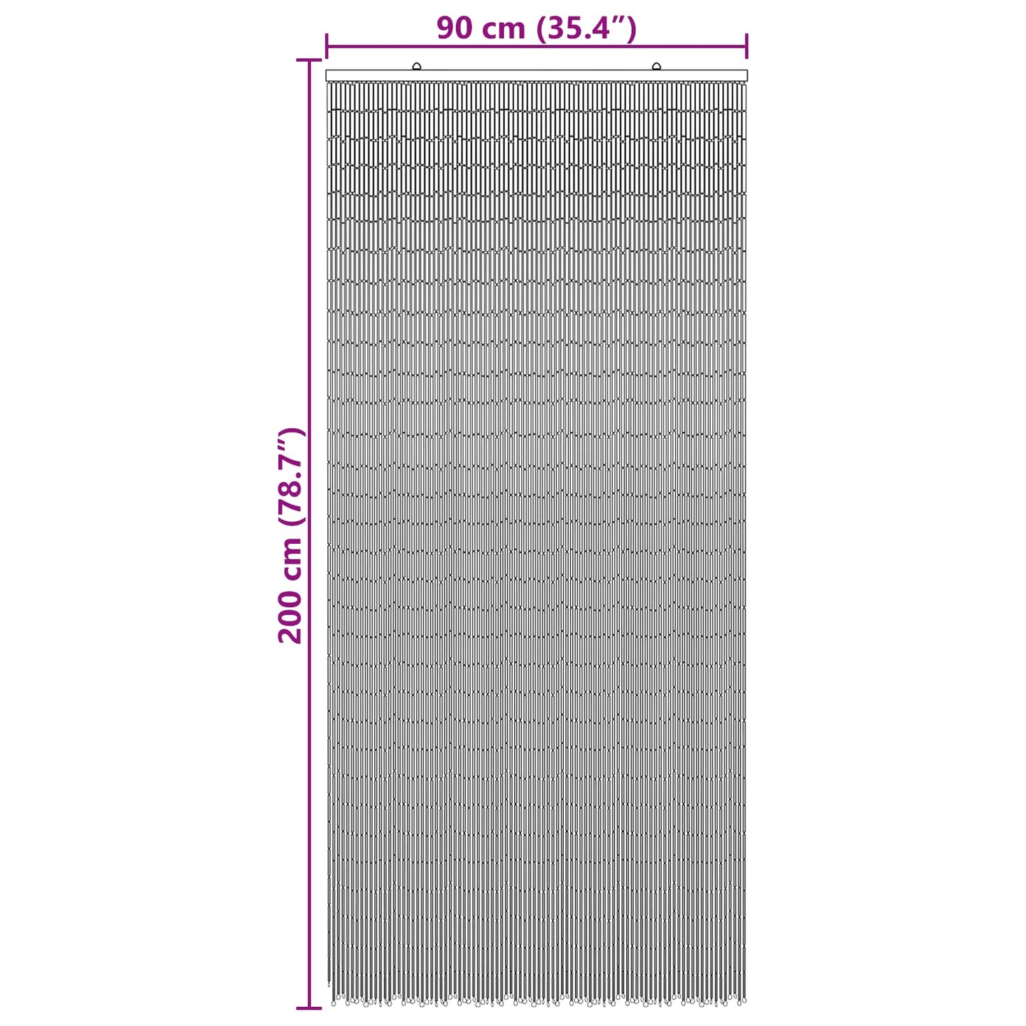 vidaXL Κουρτίνα Πόρτας για Έντομα πολύχρωμο 200 x 90 εκ. Μπαμπού