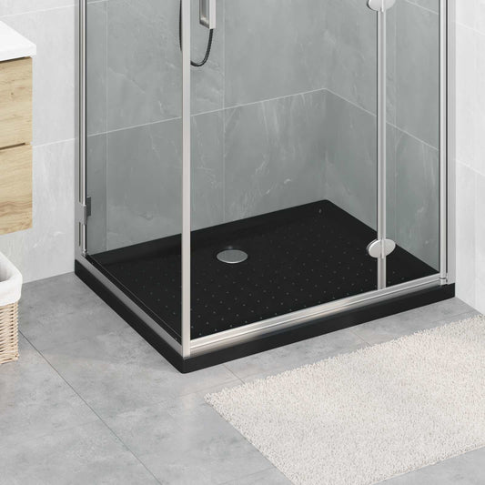 vidaXL Δίσκος Βάσης Ντους με Τρύπες 90 x 70 x 4 cm ABS Μαύρο