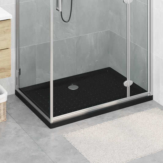 vidaXL Δίσκος Βάσης Ντους με Τρύπες 100 x 70 x 4 εκ ABS Μαύρο