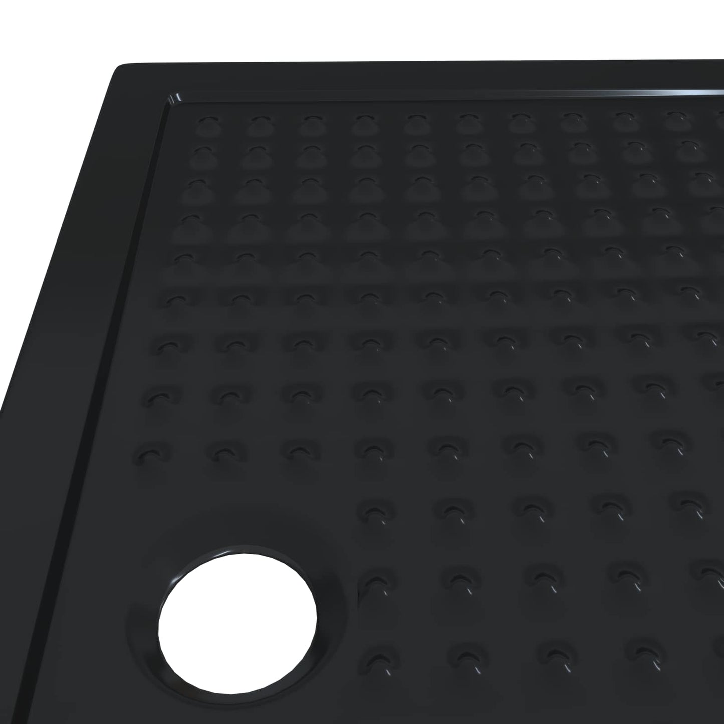 vidaXL Δίσκος Βάσης Ντους με Τρύπες Μαύρο 120 x 80 x 4 εκ. ABS
