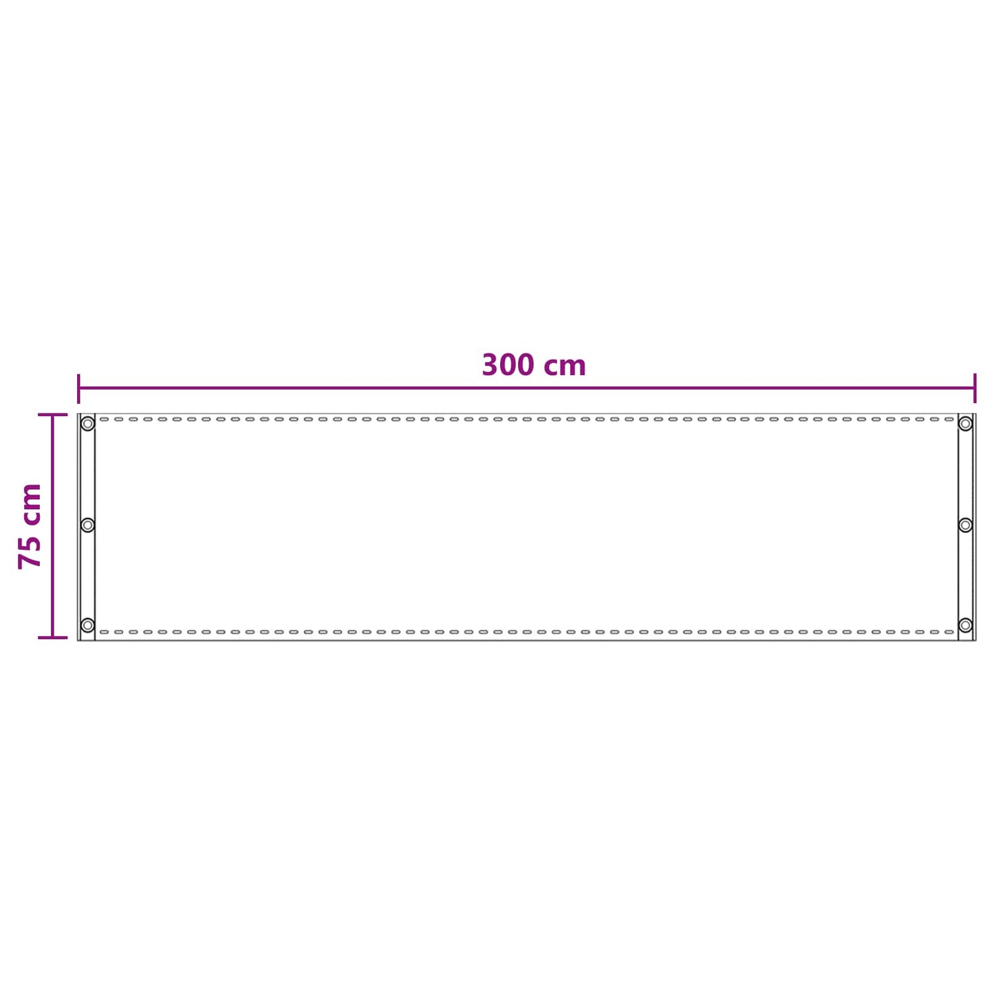 vidaXL Οθόνη Μπαλκονιού Ανοιχτό γκρι 75 x 300 cm HDPE και Αλουμίνιο