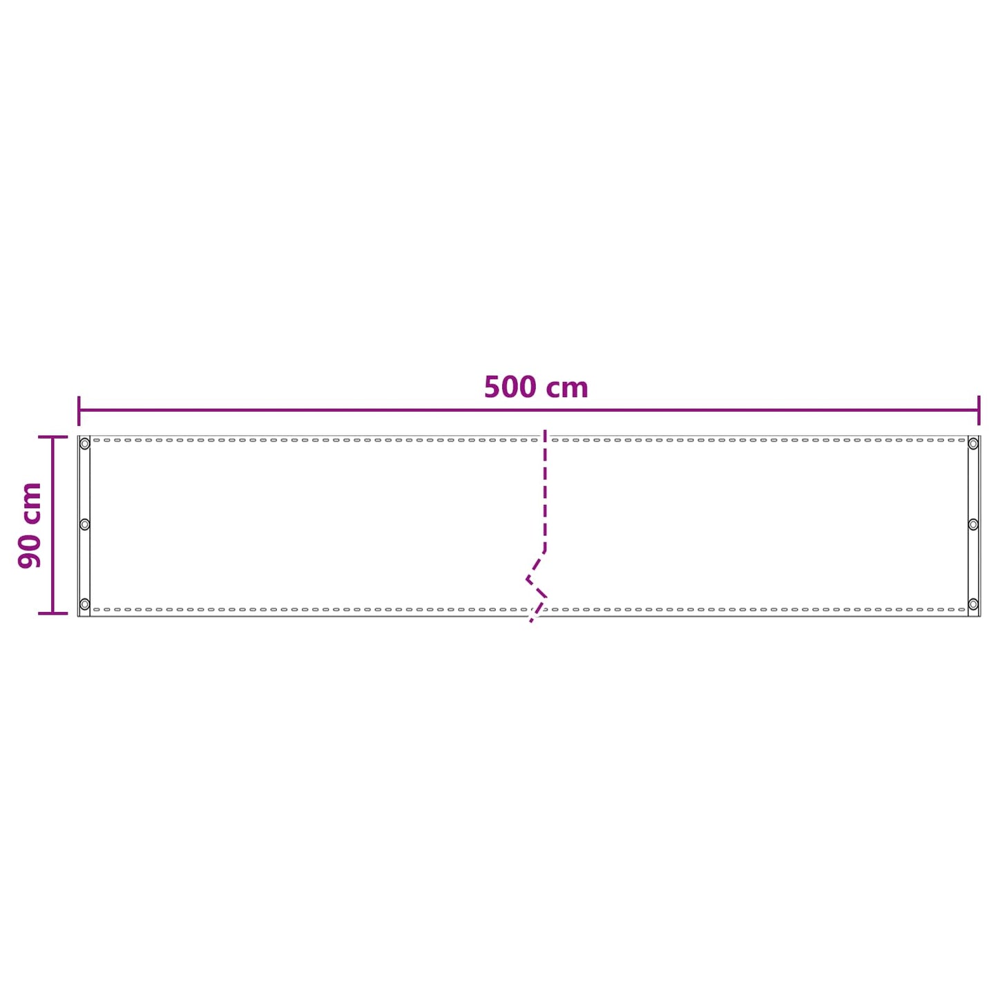 vidaXL Οθόνη Μπαλκονιού Άμμος 90 x 500 cm HDPE και Αλουμίνιο