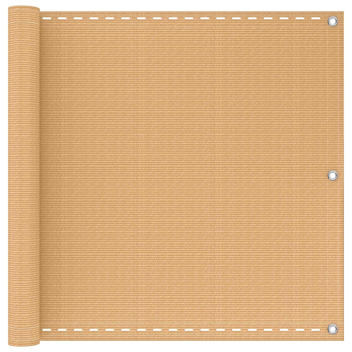 vidaXL Οθόνη Μπαλκονιού Άμμος 90 x 600 cm HDPE και Αλουμίνιο