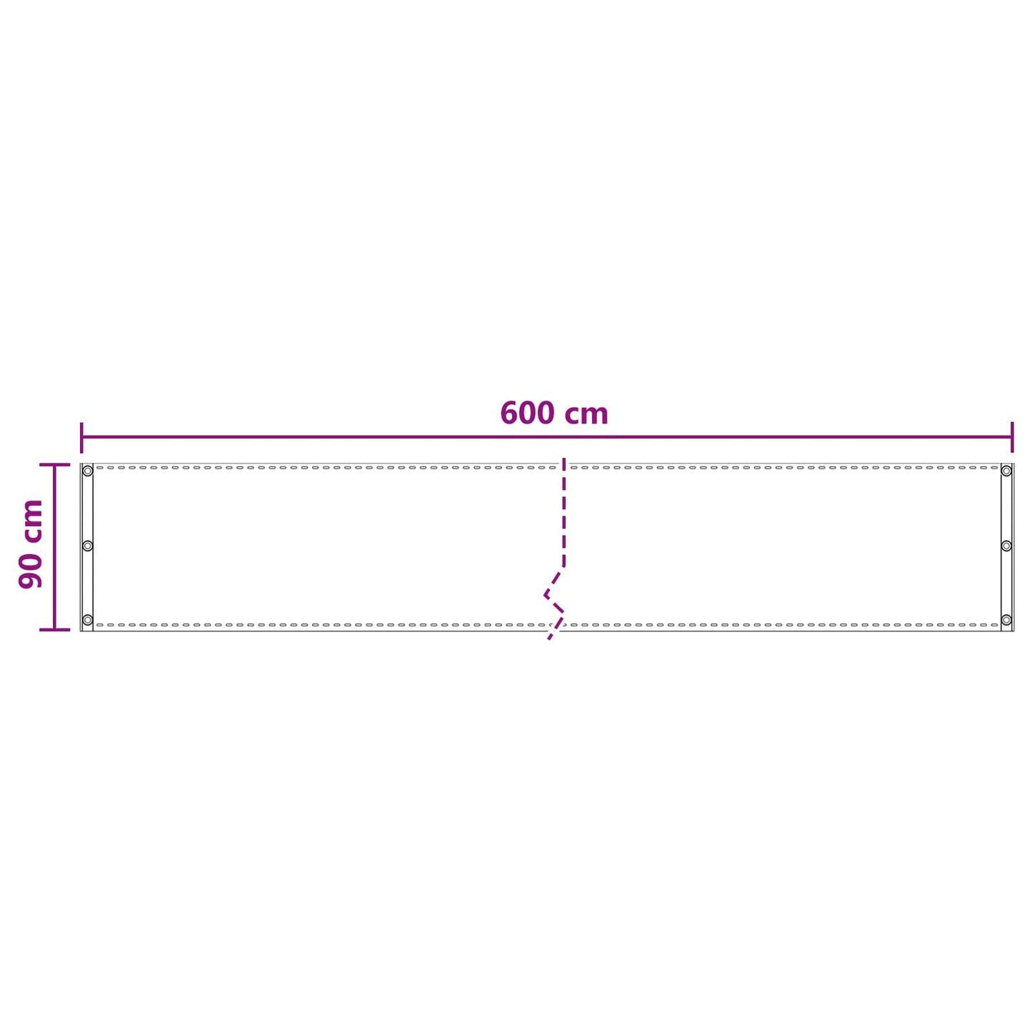 vidaXL Οθόνη Μπαλκονιού Άμμος 90 x 600 cm HDPE και Αλουμίνιο