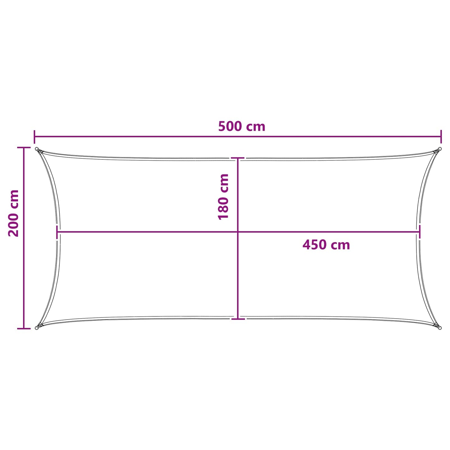 vidaXL Ικανότητα Σκίασης 2 x 5 m HDPE Ορθογώνιος Γκρι και Λευκό
