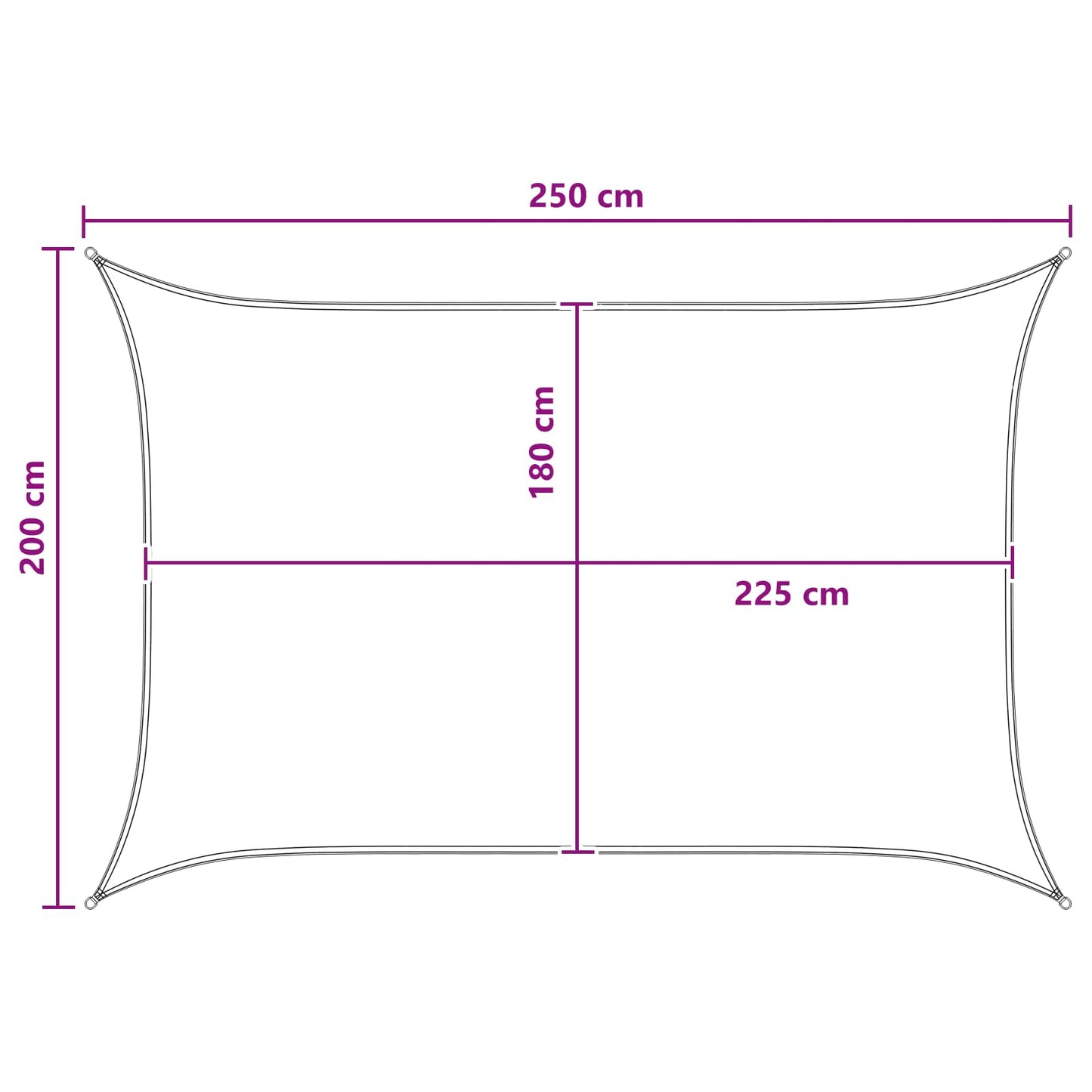 vidaXL Ικανότητα Σκίασης 2 x 2,5 m HDPE Ορθογώνιος Μπλε και άσπρο