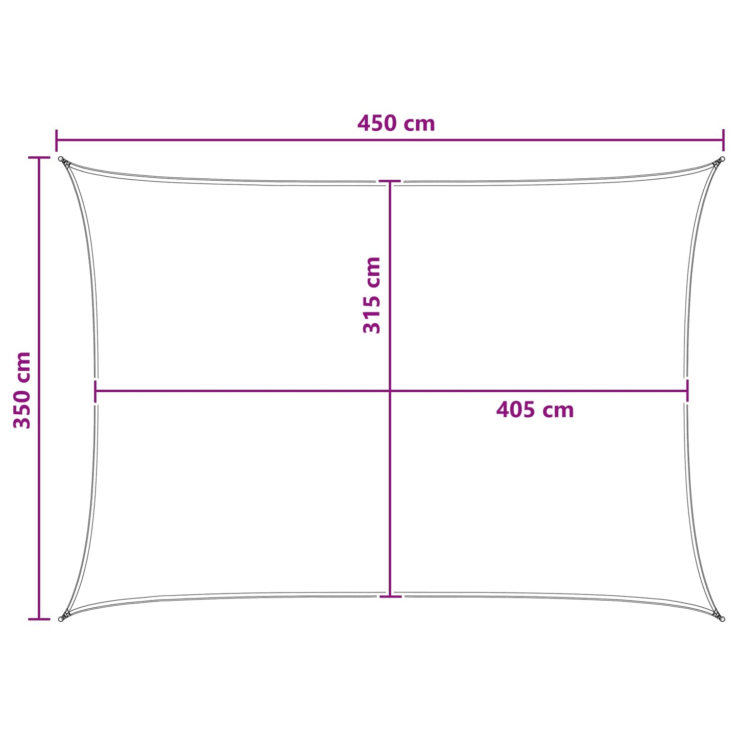 vidaXL Ικανότητα Σκίασης Μπλε και άσπρο 3,5 x 4,5 m HDPE