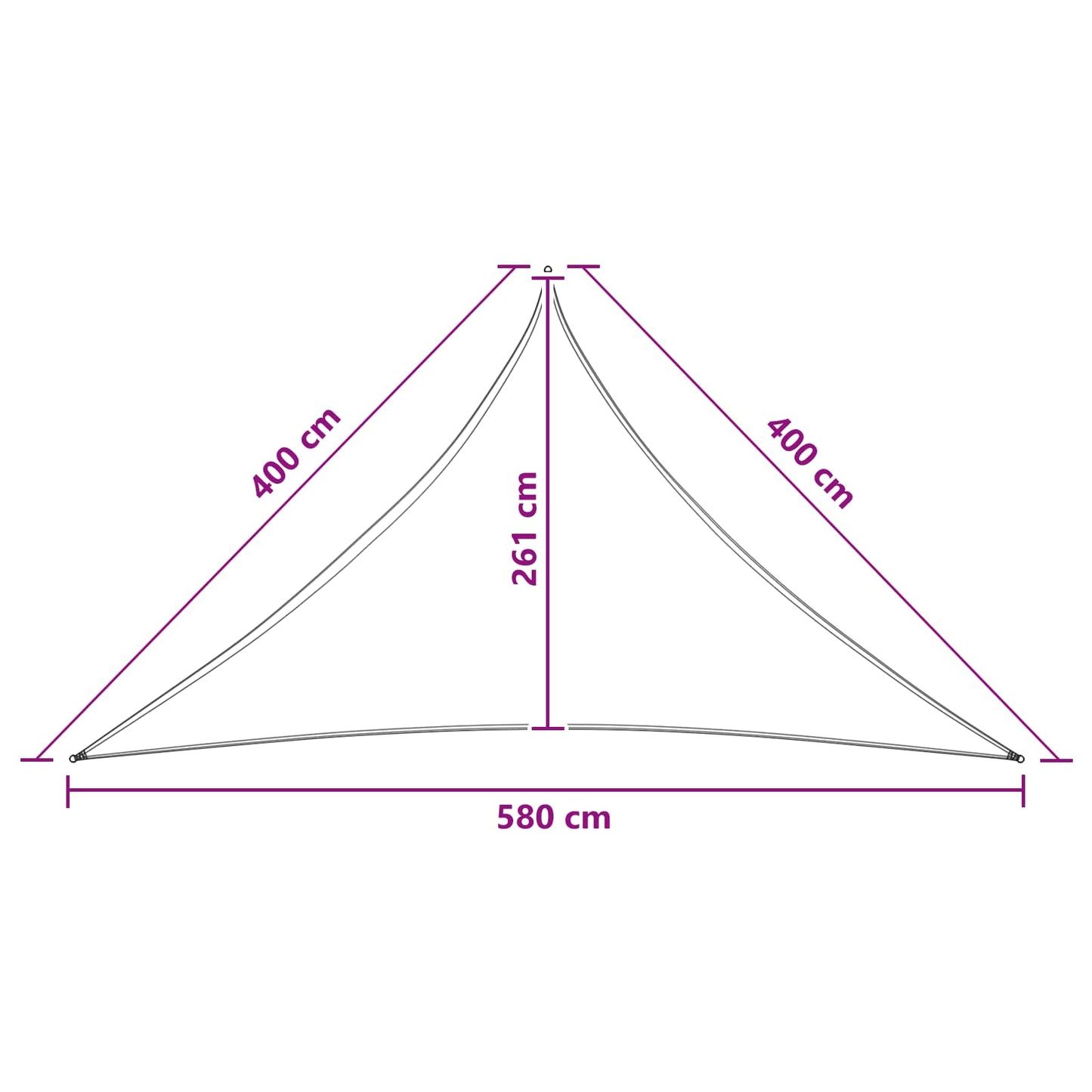 vidaXL Ικανότητα Σκίασης Τριγωνικός 4 x 4 x 5,8 m HDPE Μπλε και άσπρο