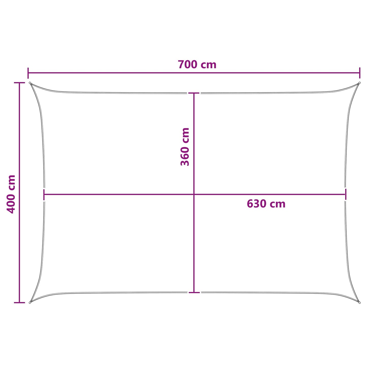 vidaXL Ικανότητα Σκίασης 4 x 7 m HDPE Ορθογώνιος