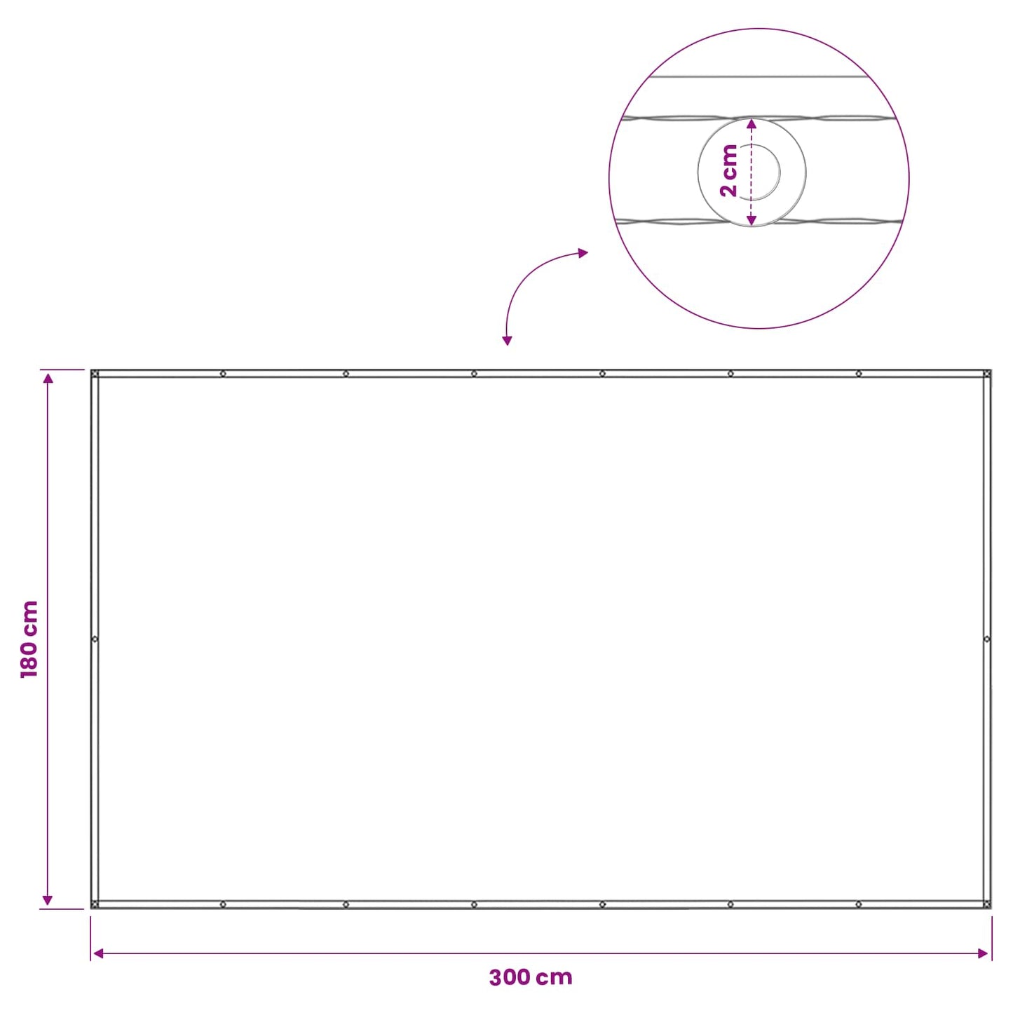 vidaXL Αδιάφανο σκίαστρο μπαλκονιού 180 x 300 cm
