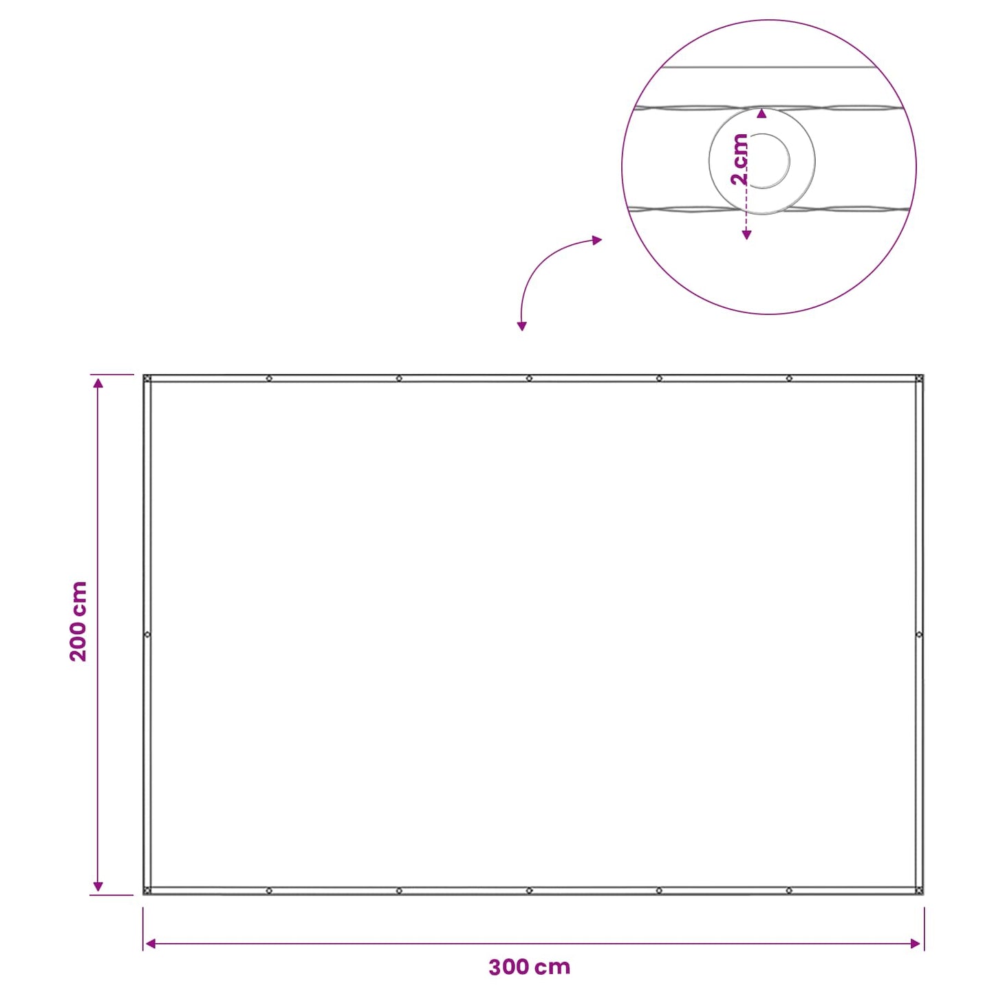 vidaXL Αδιάφανο σκίαστρο μπαλκονιού 200 x 300 cm
