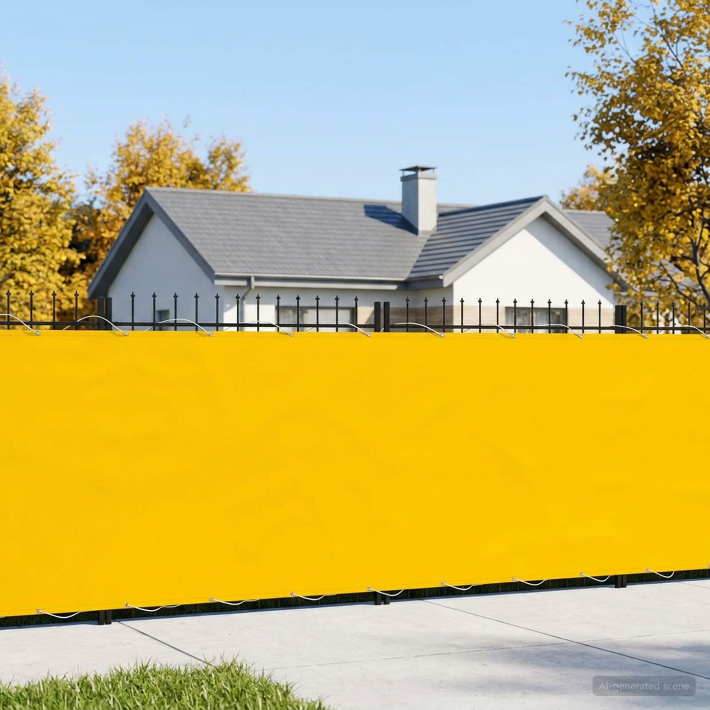vidaXL Αδιάφανο σκίαστρο μπαλκονιού 200 x 400 cm Polyester Κίτρινο