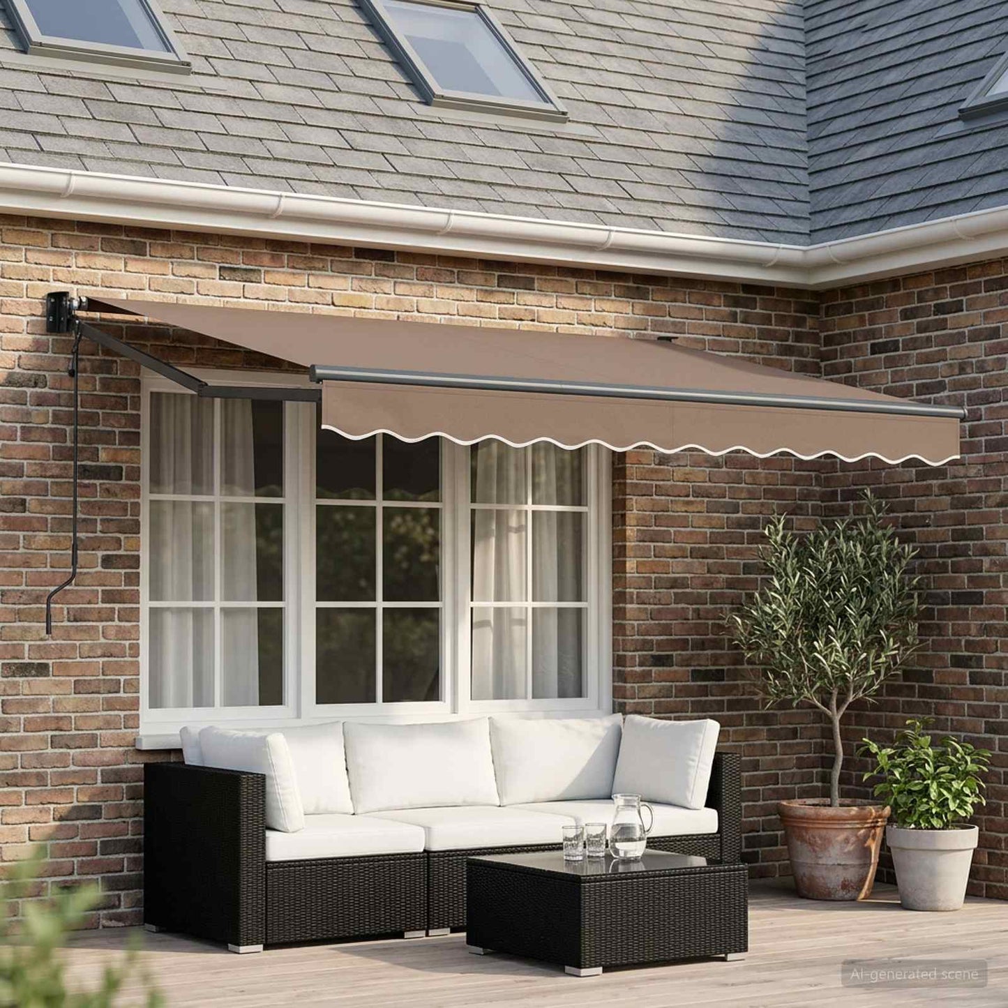 vidaXL Electric Awning 3,5 x 2 m Taupe 100% Polyester