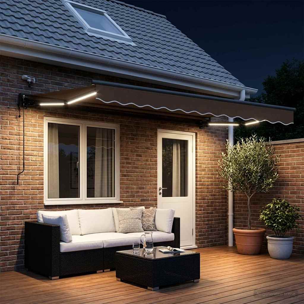 vidaXL Ηλεκτρικό Αναδιπλούμενο Σκίαστρο Taupe 5 x 3,5 μ