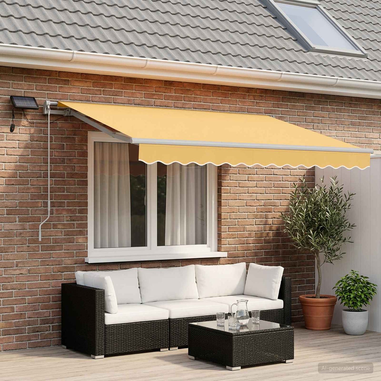 vidaXL Αναδιπλούμενη τέντα Άμμος 300 x 250 εκ Ύφασμα και αλουμίνιο