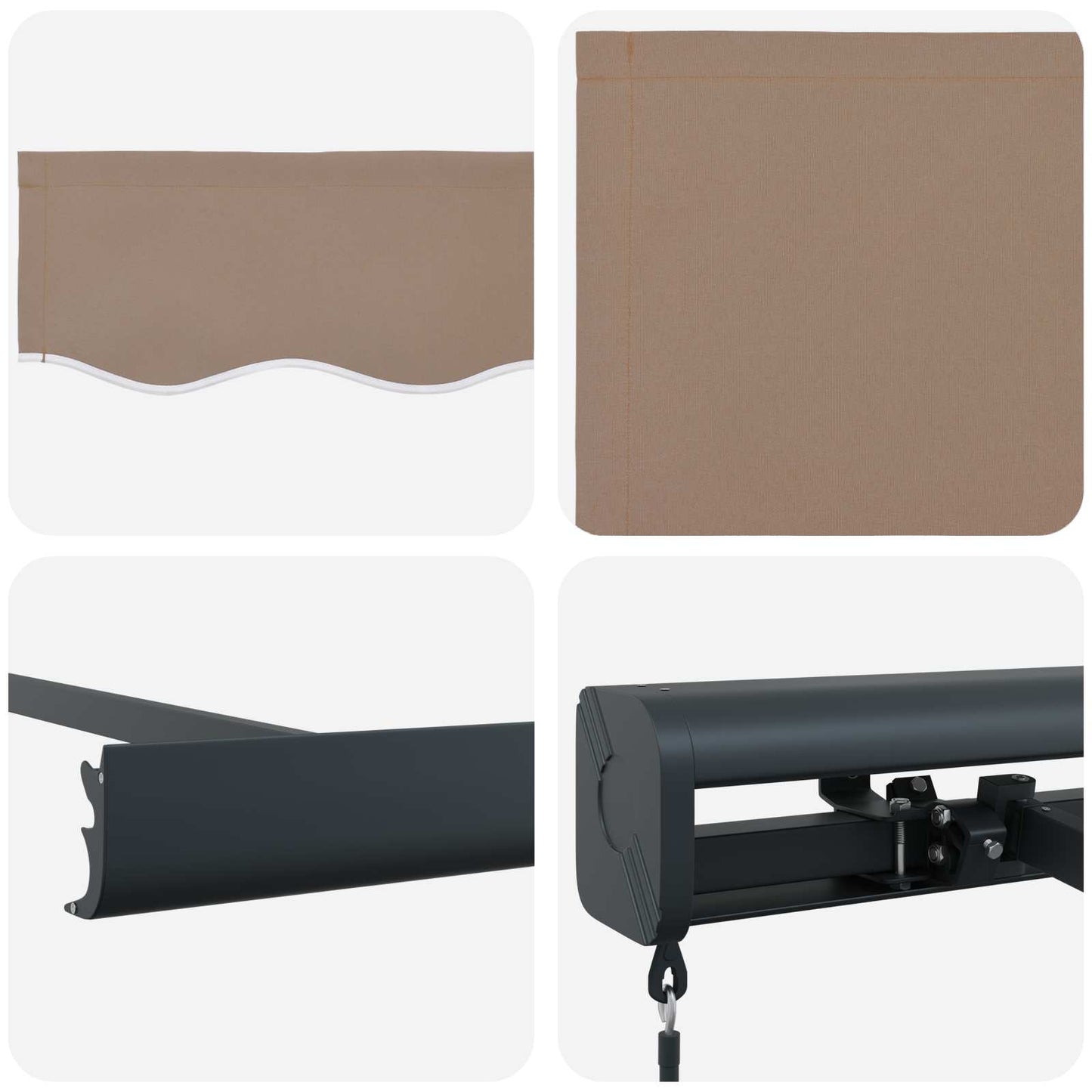 vidaXL Αναδιπλούμενη τέντα Taupe 300 x 250 εκ Καμβάς και Αλουμίνιο