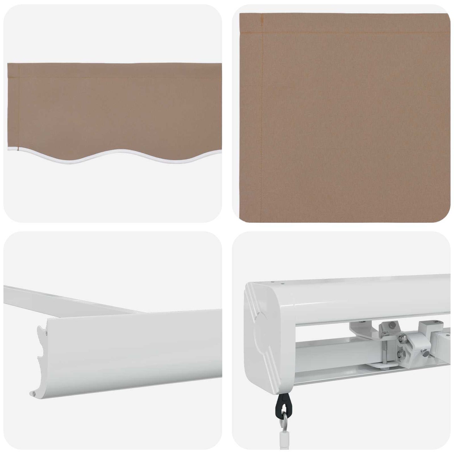 vidaXL Αναδιπλούμενη τέντα Taupe 350 x 250 εκ Καμβάς και Αλουμίνιο